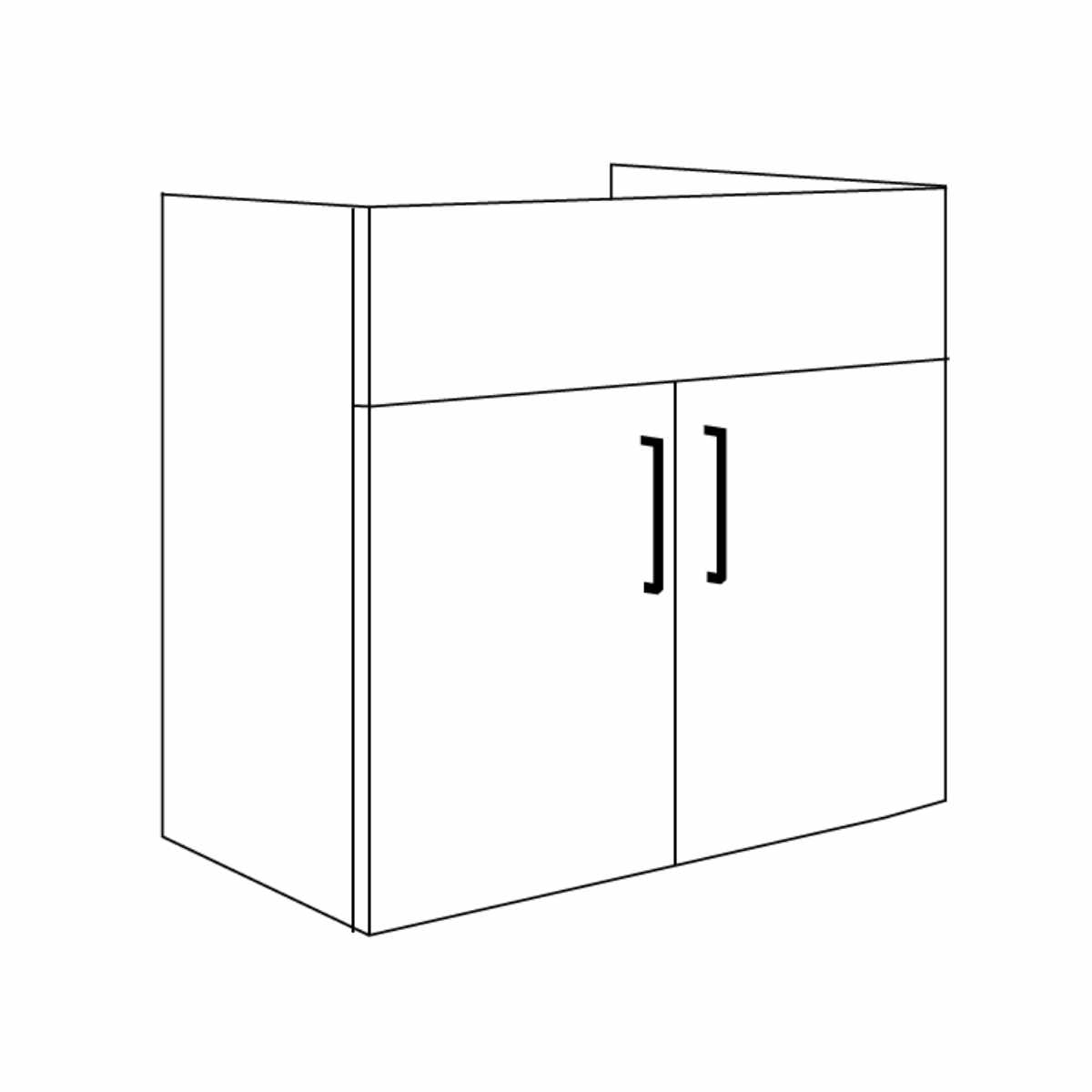 VB01-2-Door-wall-hung-basin-unit---Line-Drawing